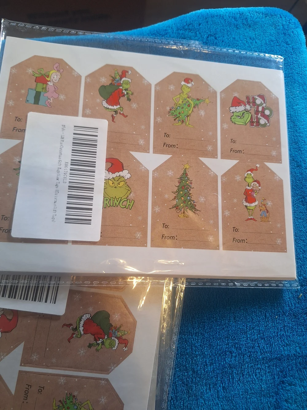 Christmas Gift Tags Stickers - Grinch (Bundle Of 11) 128pcs Each One